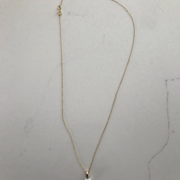 10k GOLD plated Heart Pave Necklace 925 silver - Picture 10 of 13